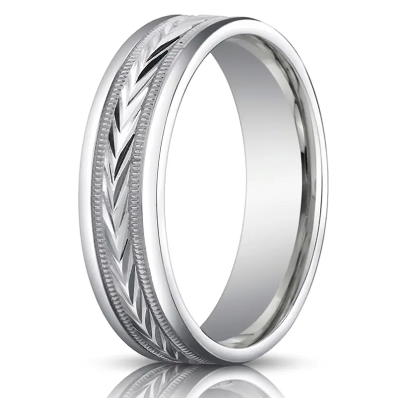 10K white gold 6mm. same as picture Harvest-of-Love-Carved-Design-Band - alternate view 2
