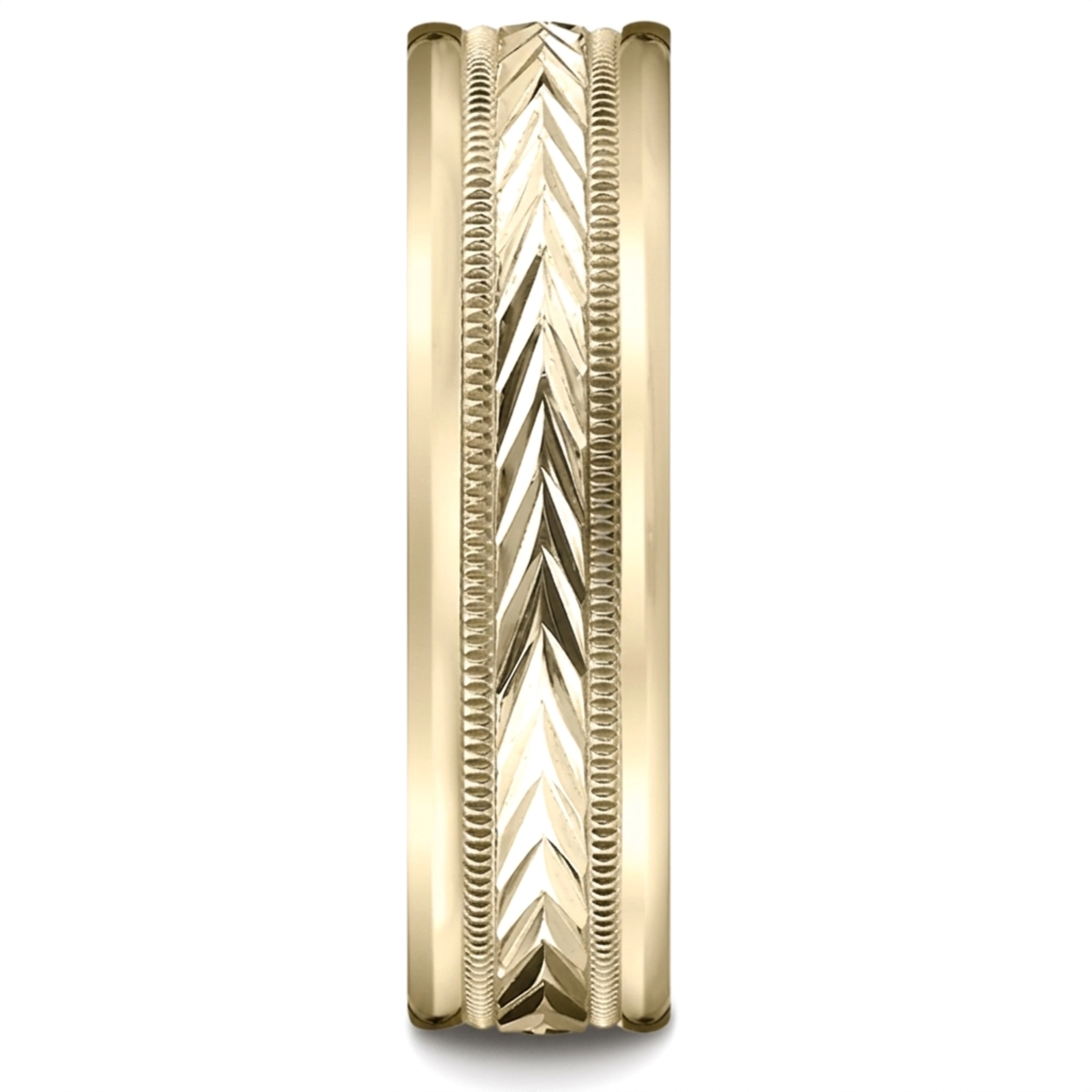 10K yellow gold 6mm. same as picture Harvest-of-Love-Carved-Design-Band - alternate view 4