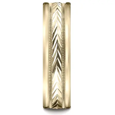 10K yellow gold 6mm. same as picture Harvest-of-Love-Carved-Design-Band - alternate view 4 thumbnail