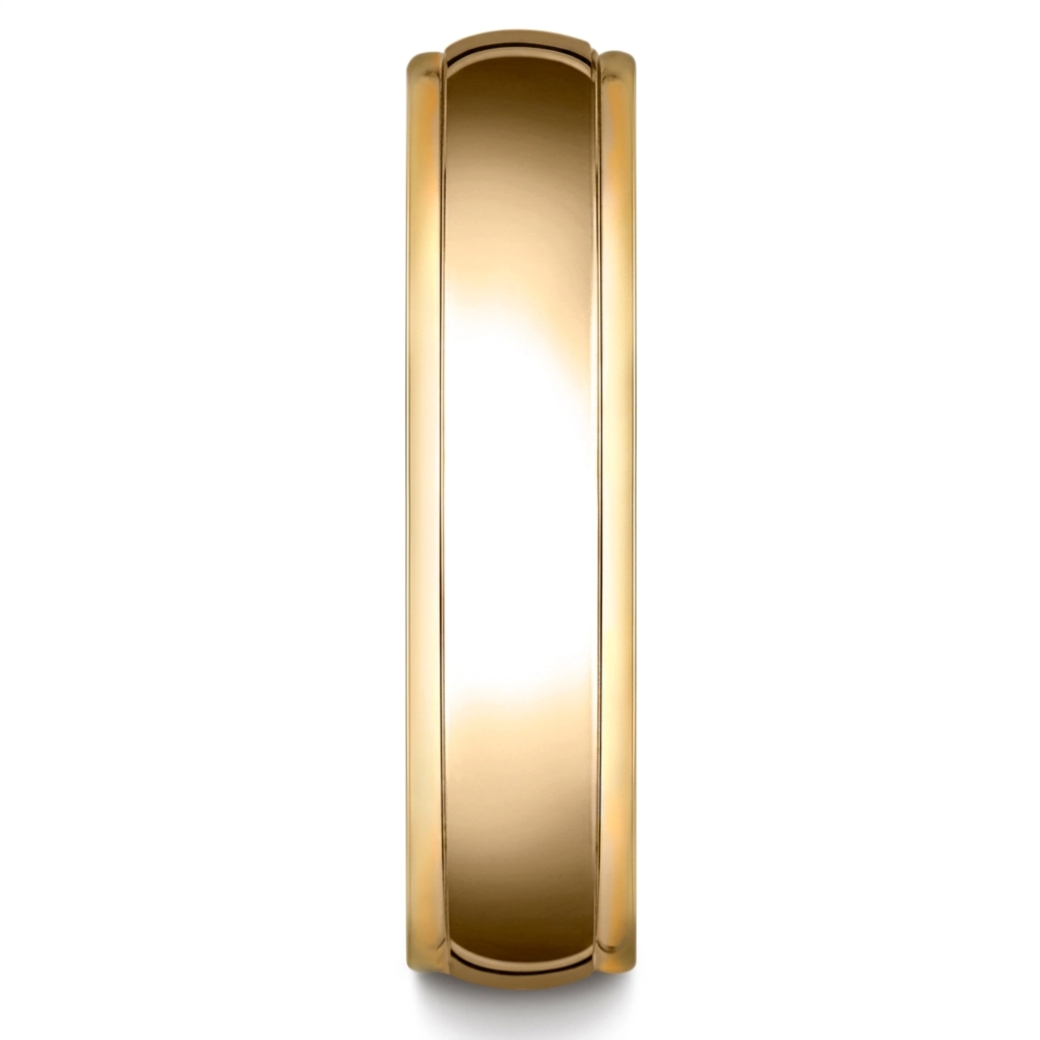 10K all yellow gold 6mm. high polish 6mm-Comfort-Fit-High-Polished-Carved-Design-Band - alternate view 5