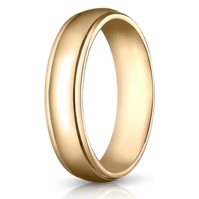 Benchmark 6mm Comfort-Fit High Polished Carved Design Band - view 2 of 6