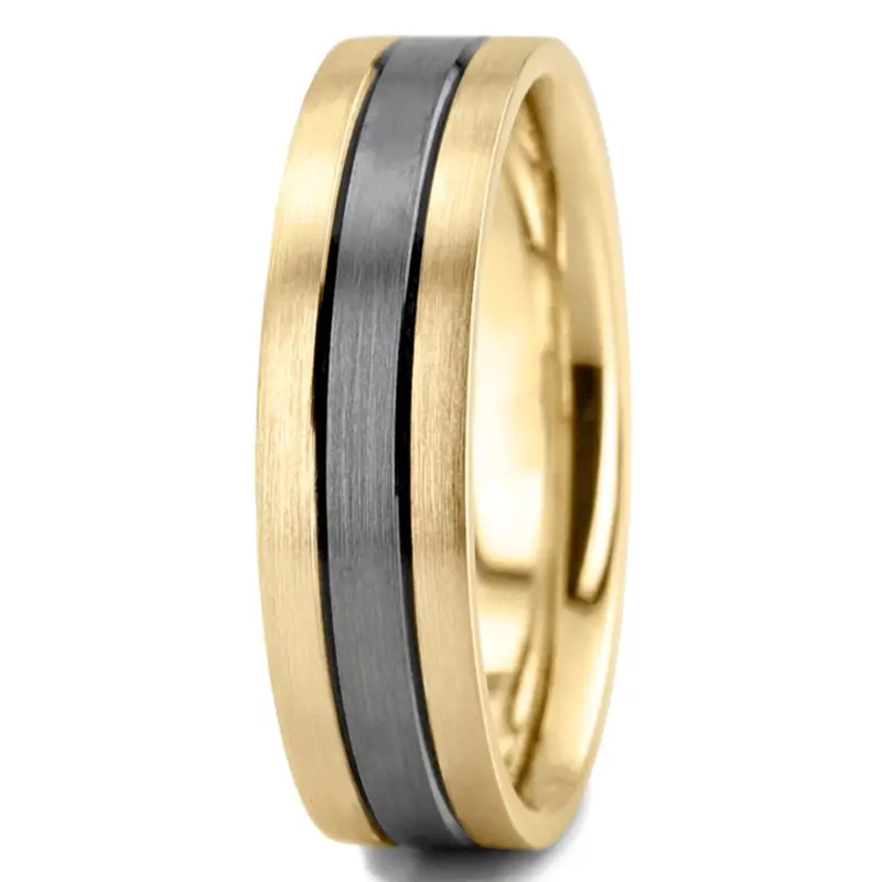 10K white gold 6.5mm satin basic-diamond-carved-wedding-ring - alternate view 4