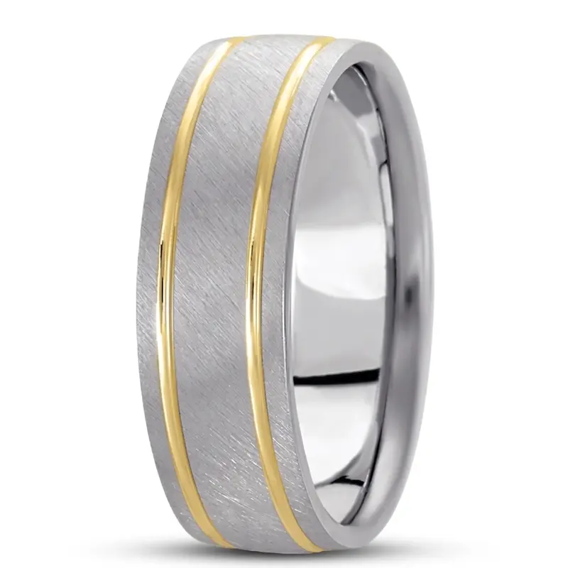 10K w-y-w-y-w gold 7mm. same as picture basic-carved-simple-wedding-ring - alternate view 2