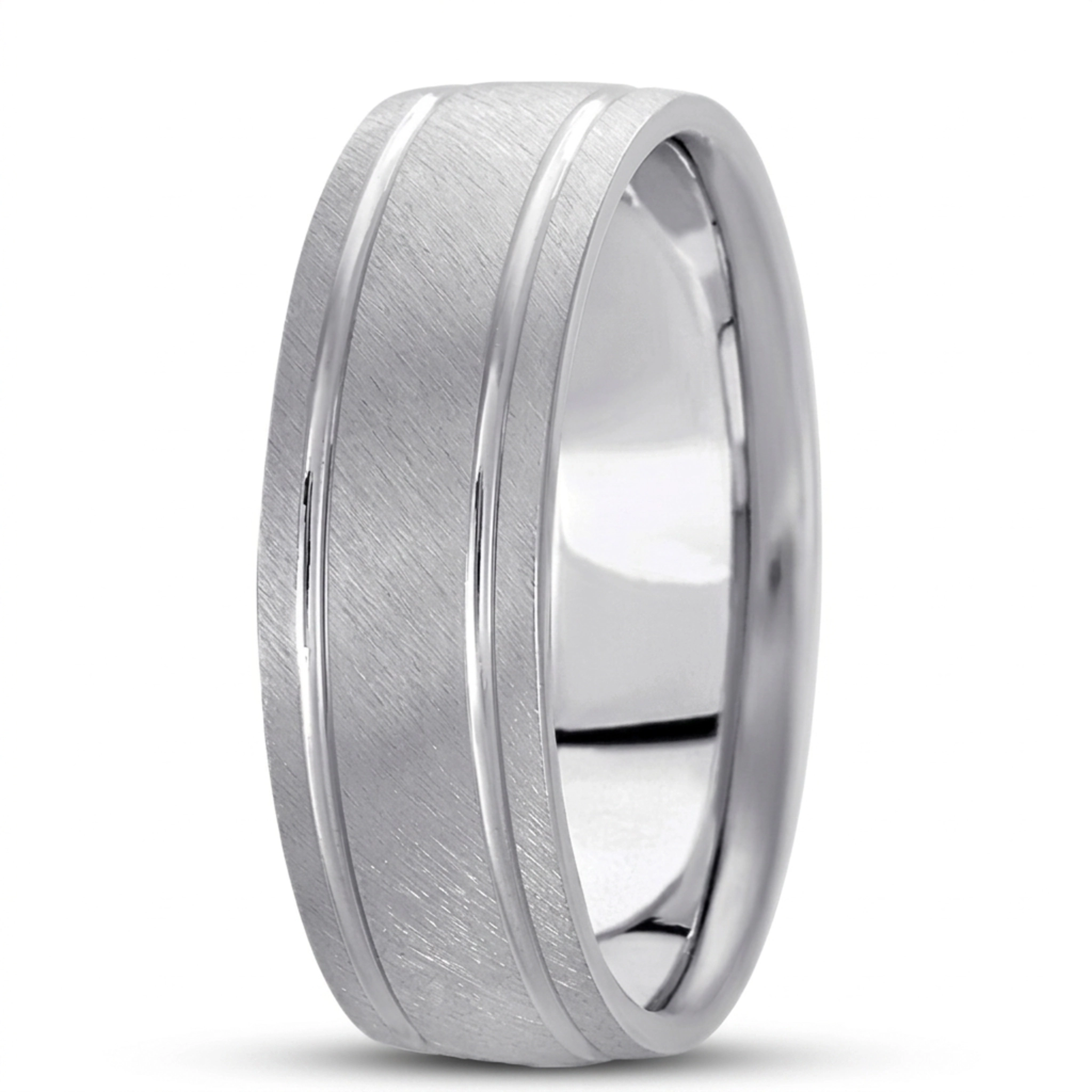 10K white gold 7mm. same as picture basic-carved-simple-wedding-ring - main view