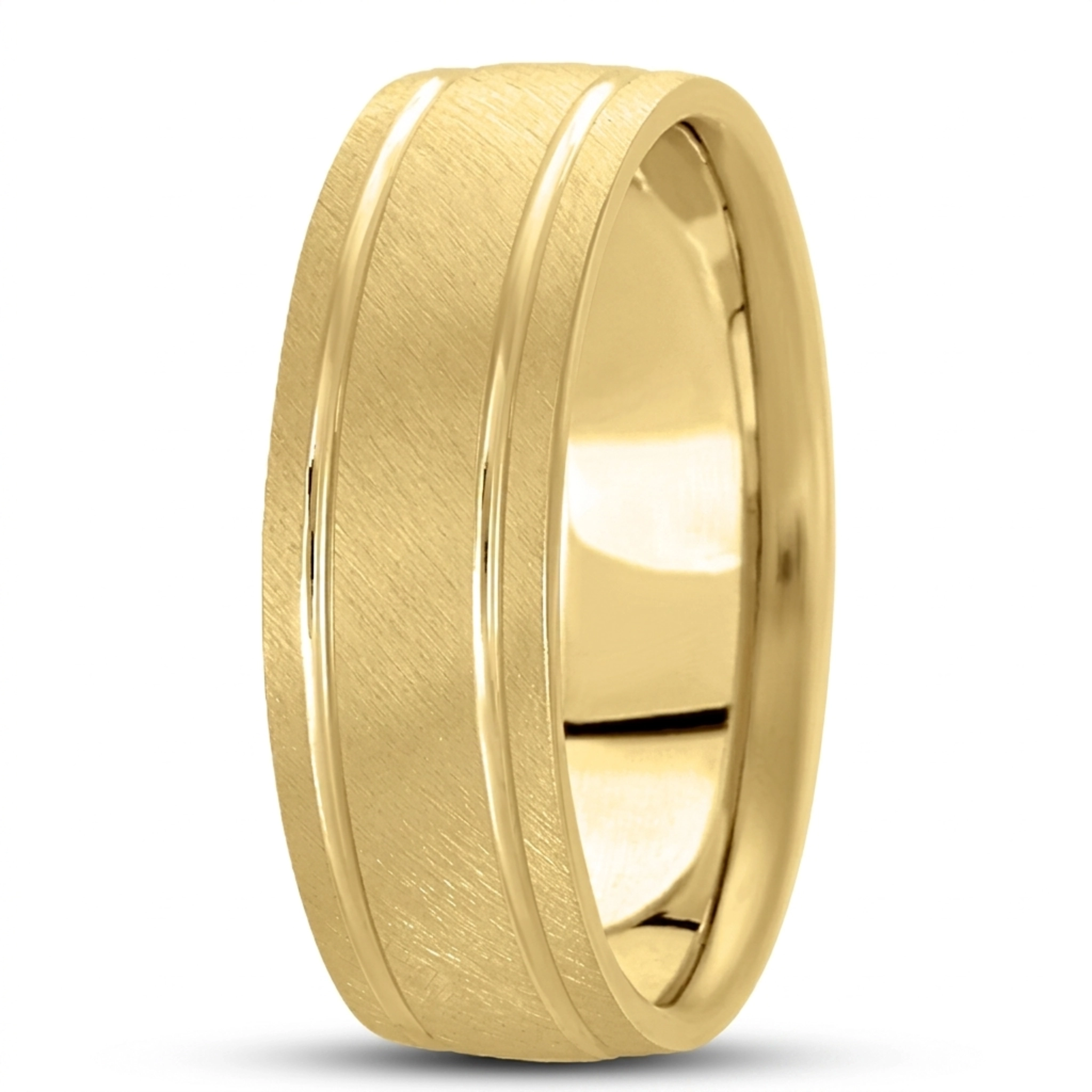10K yellow gold 7mm. same as picture basic-carved-simple-wedding-ring - alternate view 3