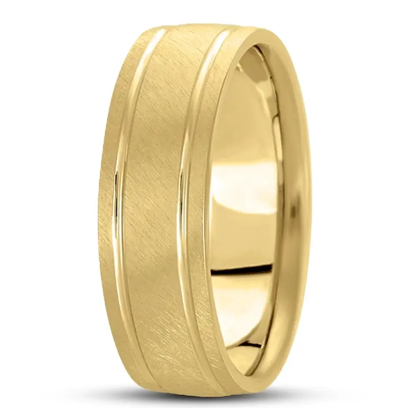10K yellow gold 7mm. same as picture basic-carved-simple-wedding-ring - alternate view 3