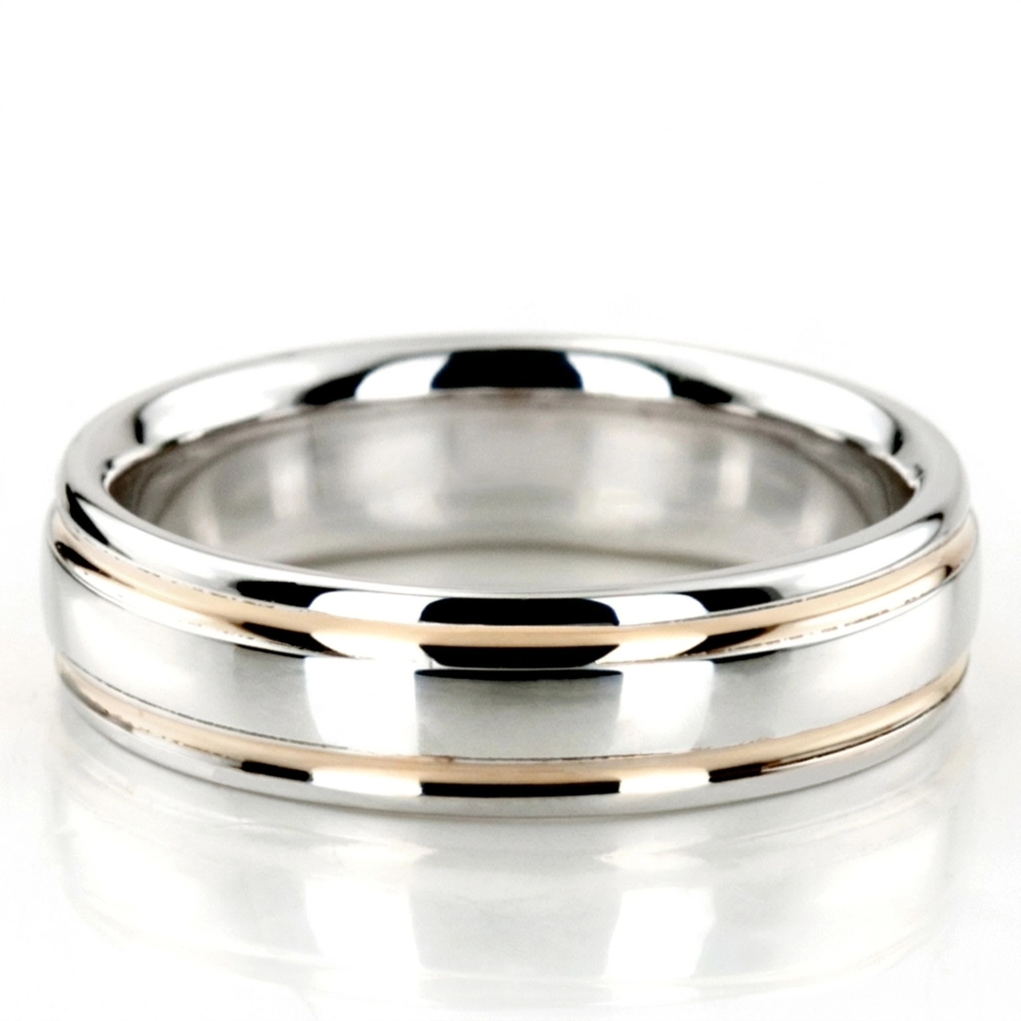 10K w-y-w-y-w gold 5mm. high polish basic-carved-simple-wedding-ring - alternate view 6