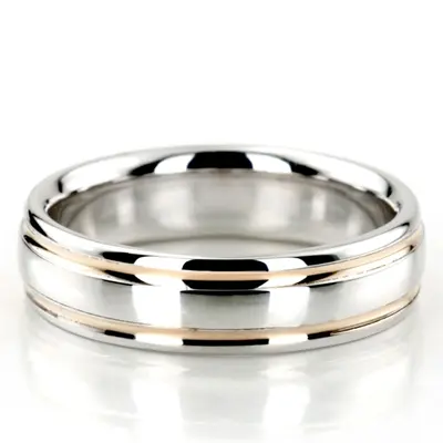 10K w-y-w-y-w gold 5mm. high polish basic-carved-simple-wedding-ring - alternate view 6 thumbnail