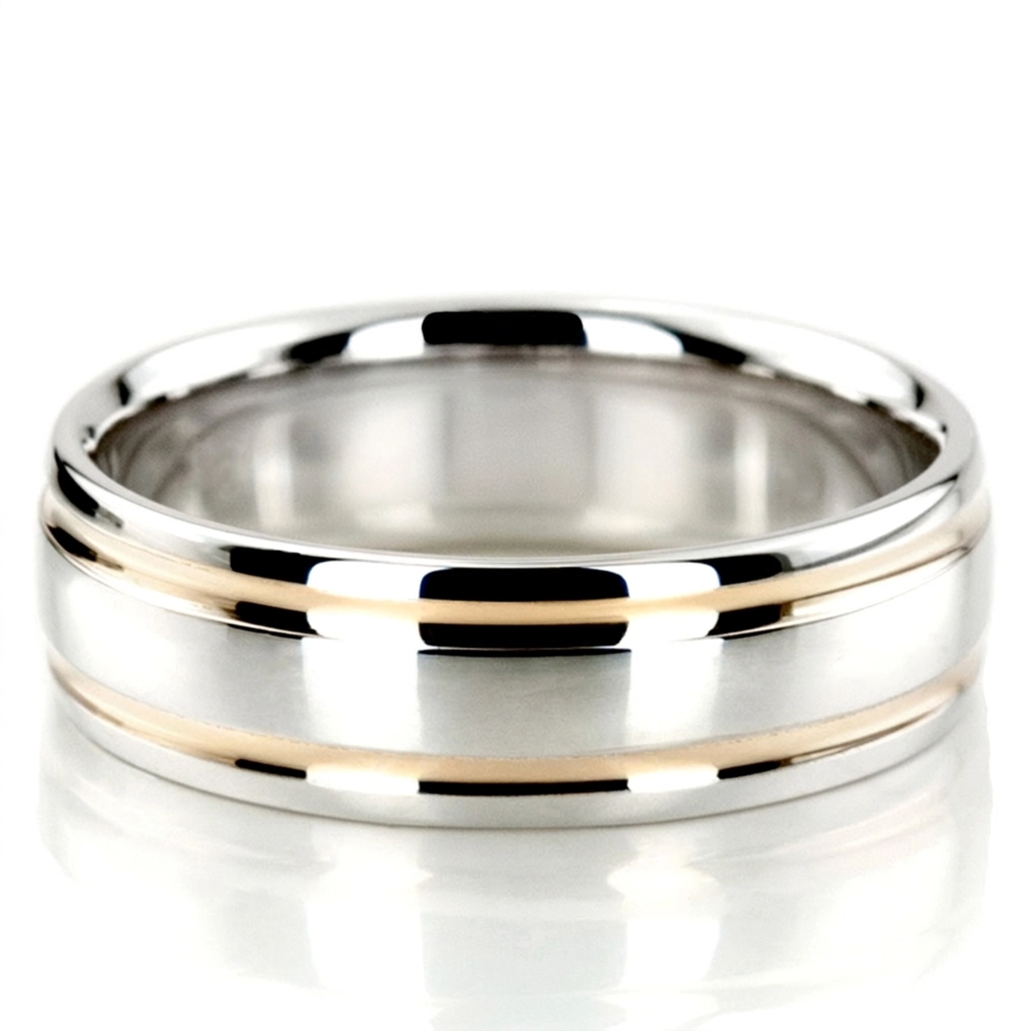 10K w-y-w-y-w gold 7mm. high polish basic-carved-simple-wedding-ring - alternate view 5