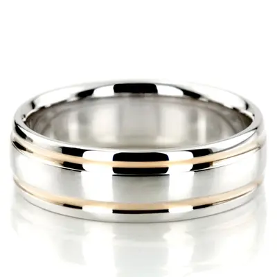 10K w-y-w-y-w gold 7mm. high polish basic-carved-simple-wedding-ring - alternate view 5 thumbnail