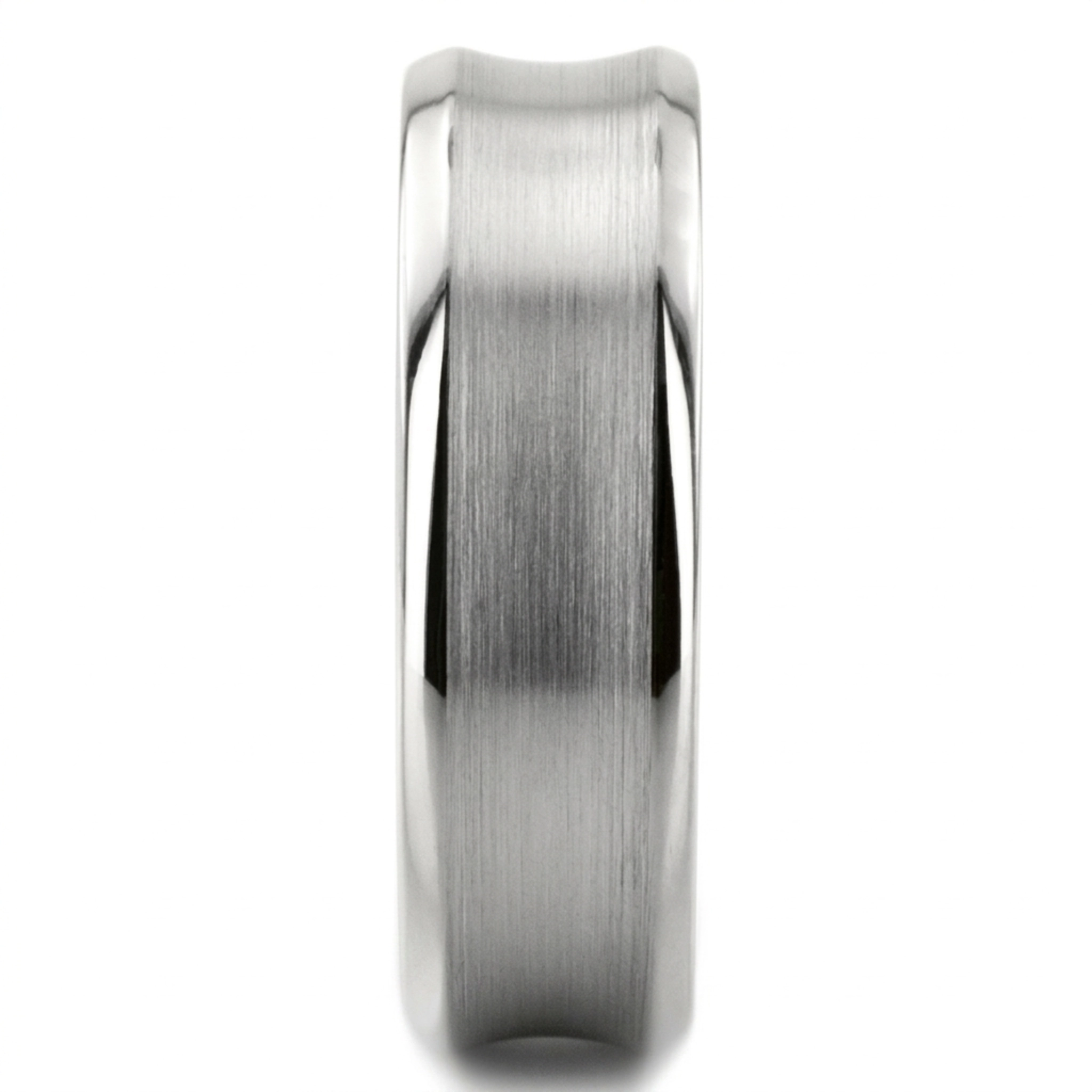 10K white gold 7mm. satin basic-carved-simple-wedding-bands - alternate view 9
