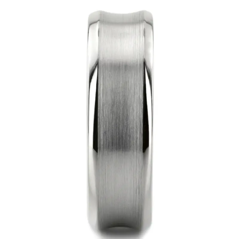 10K white gold 7mm. satin basic-carved-simple-wedding-bands - alternate view 9