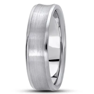 10K white gold 6mm. satin basic-carved-simple-wedding-bands - alternate view 7 thumbnail