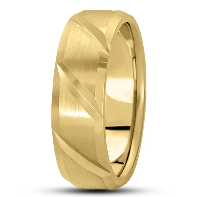 platinum 7mm. satin basic-diamond-carved-wedding-ring - alternate view 3