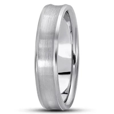 10K white gold 5mm. satin basic-carved-simple-wedding-bands - alternate view 8 thumbnail