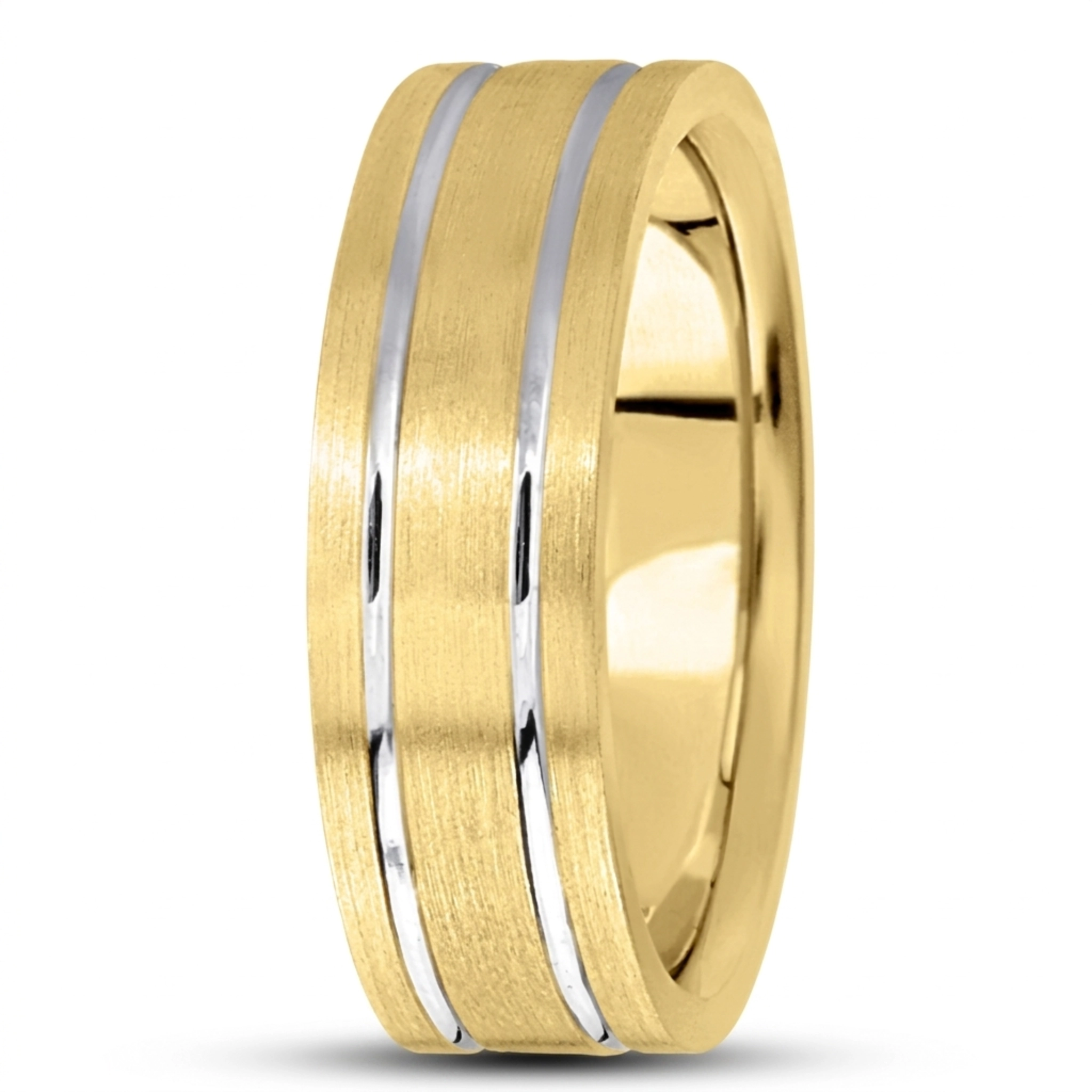 10K y-w-y-w-y gold 7mm. satin basic-carved-simple-wedding-bands - alternate view 5