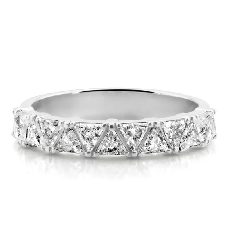 14K white gold Triangle Diamond Ring 1 1/2 ct.tw - alternate view 2
