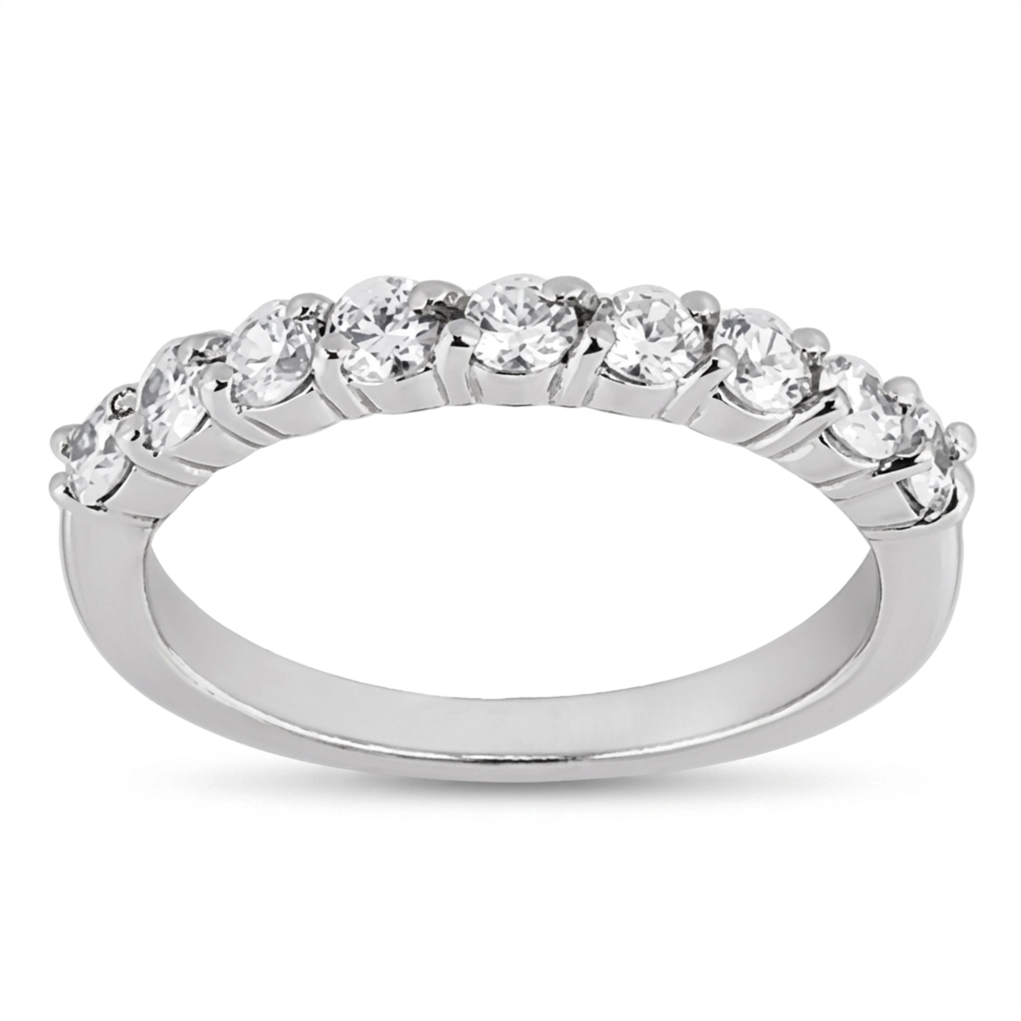 14K white gold 9 Stone Shared Prong Woman Diamond Ring (1/4 ct. tw.) - main view