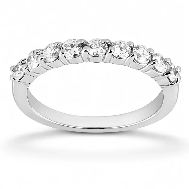 14K white gold 9 Stone Shared Prong Woman Diamond Ring (2/3 ct. tw.) - main view