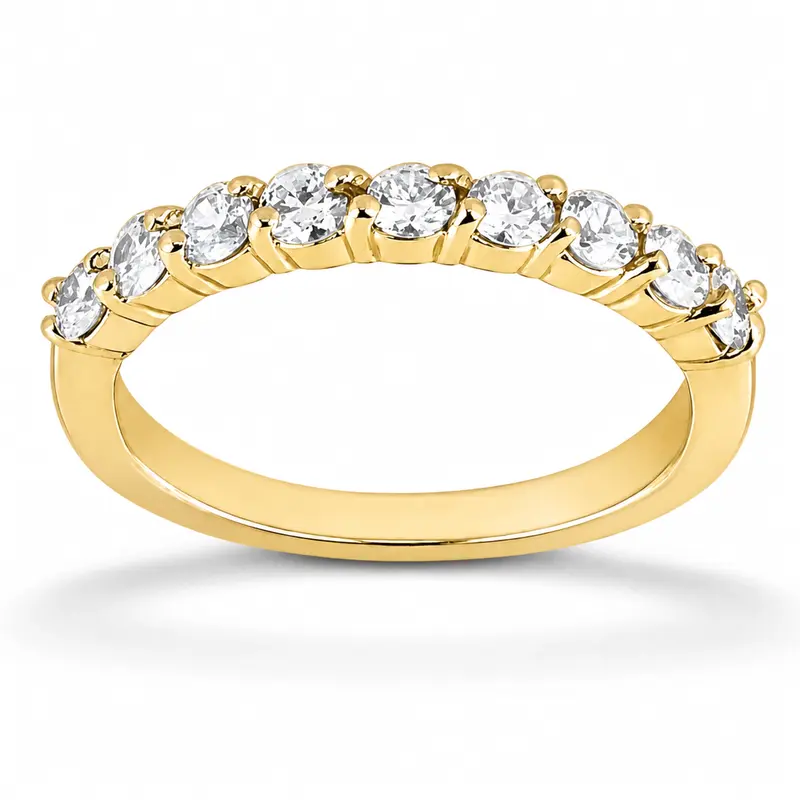 14K white gold 9 Stone Shared Prong Woman Diamond Ring (2/3 ct. tw.) - alternate view 2