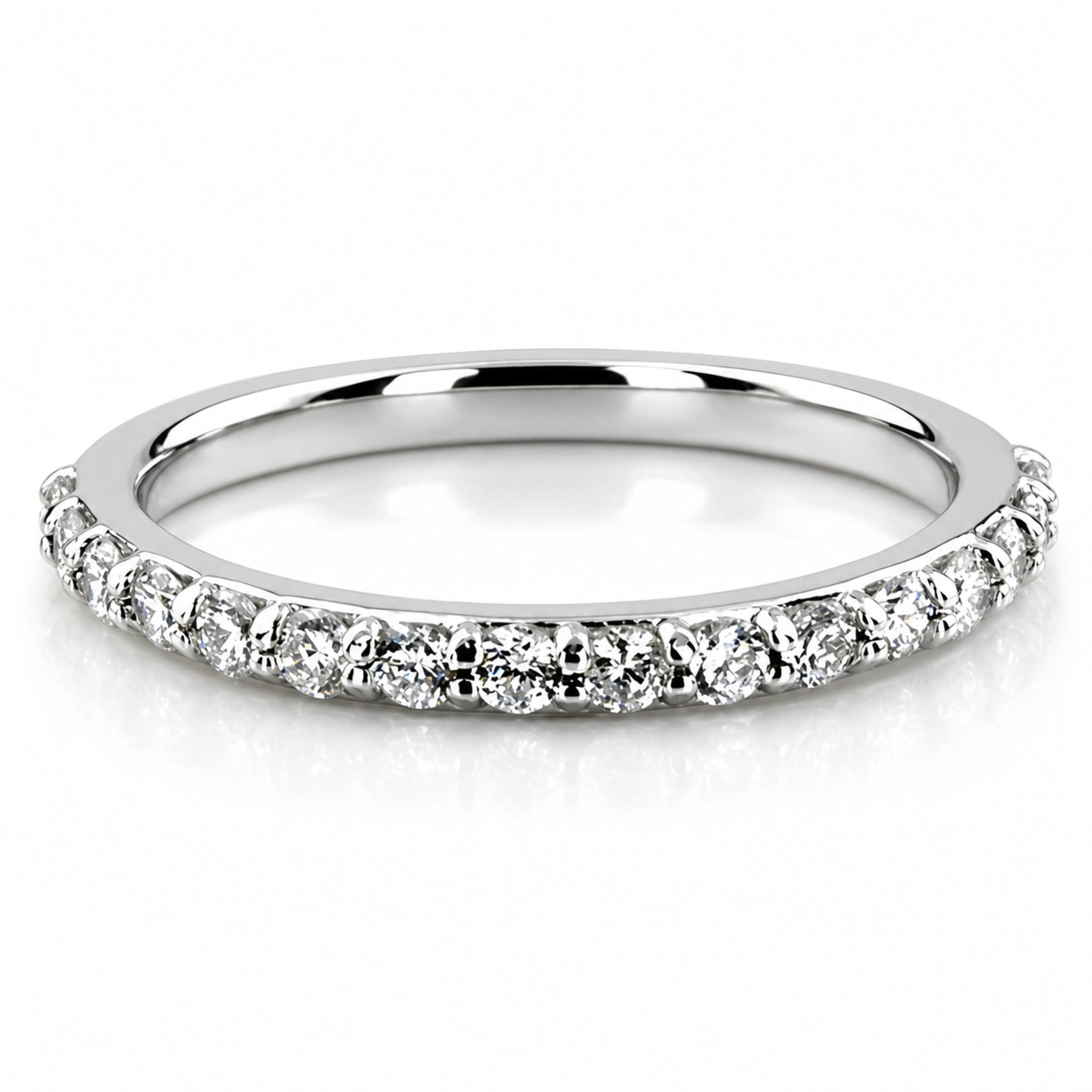 14K white gold Shared Prong Wedding Anniversary Band GH-SI1 Diamonds (1/3 ct. tw.) - main view