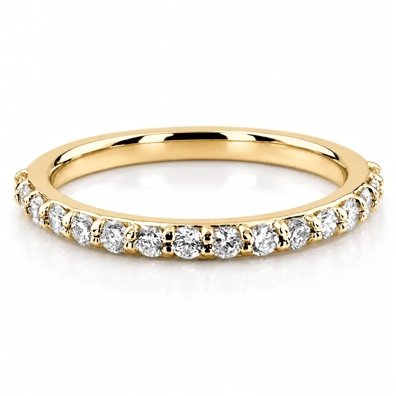 14K yellow gold Shared Prong Wedding Anniversary Band GH-SI1 Diamonds (1/3 ct. tw.) - alternate view 2
