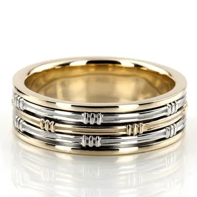 platinum 8mm. high polish hand-made-contemporary-wedding-band - alternate view 2 thumbnail