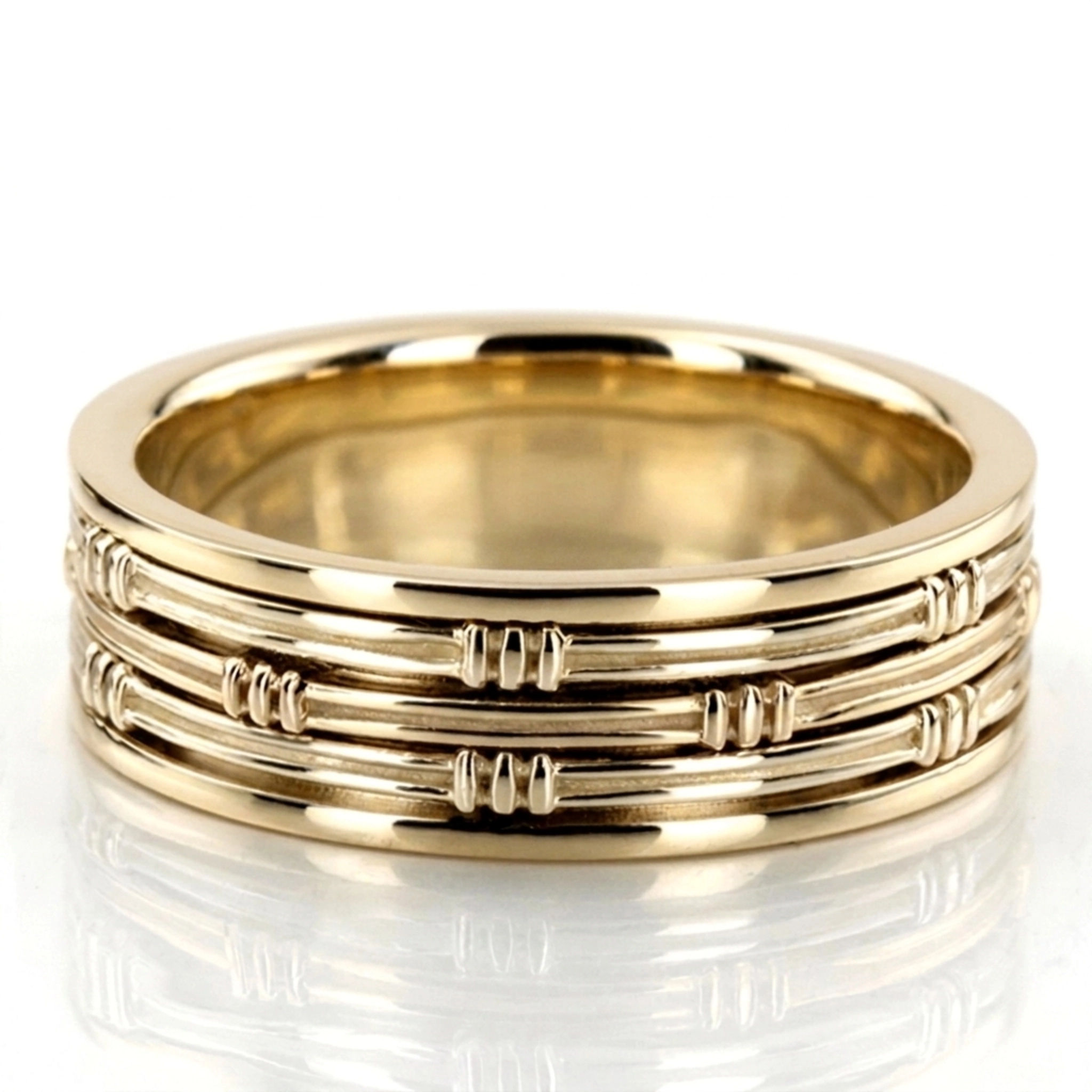 platinum 8mm. high polish hand-made-contemporary-wedding-band - alternate view 3