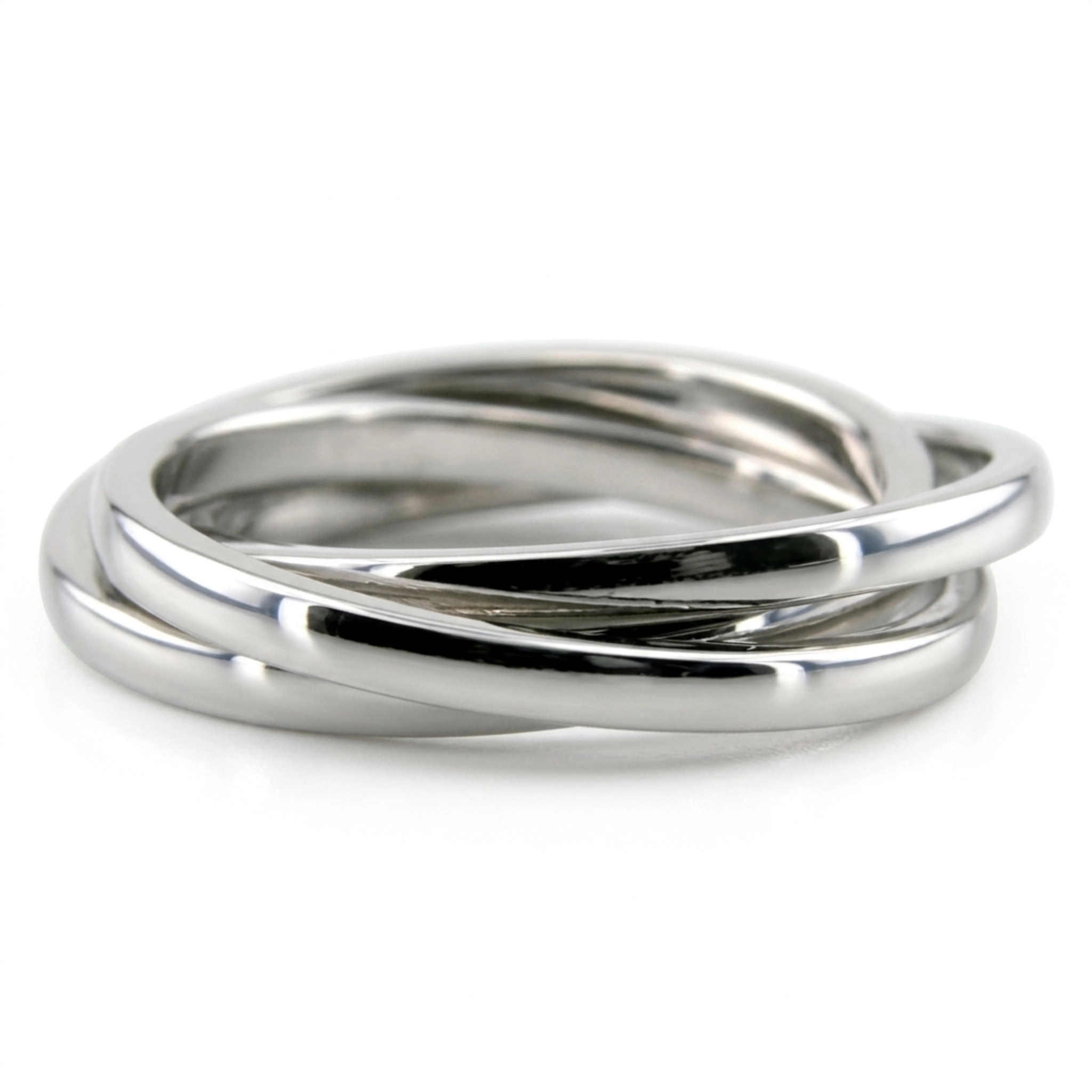 10K white gold 6mm. high polish hand-made-wedding-band - alternate view 3