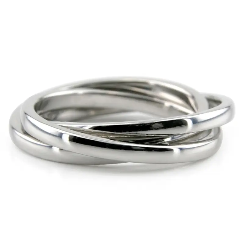14K white gold 6mm. high polish hand-made-wedding-band - alternate view 3