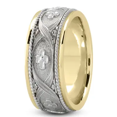 10K yellow-white-yellow gold 8mm. same as picture Elegant-Hang-Crafted-Wedding-Ring - alternate view 7 thumbnail