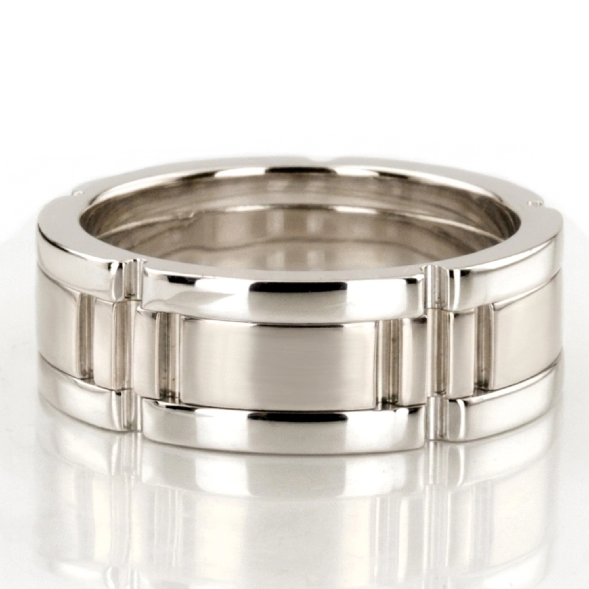 10K white gold 8mm. satin rolex-lock-wedding-ring - alternate view 2