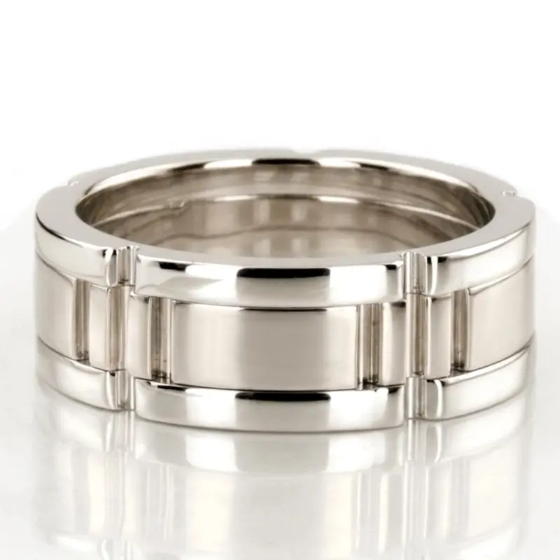10K white gold 8mm. satin rolex-lock-wedding-ring - alternate view 2