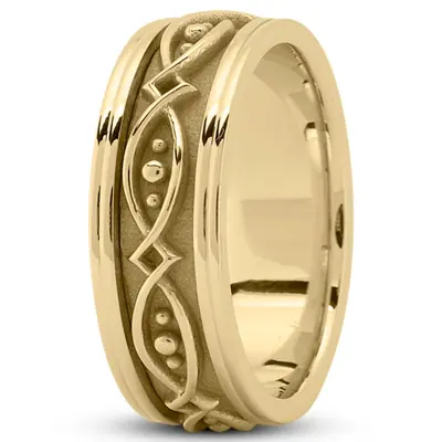10K yellow gold 8mm. high polish elegant-handmade-wedding-ring - alternate view 3 thumbnail