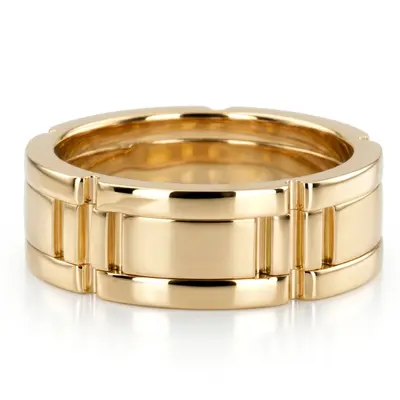 10K yellow gold 8mm. satin rolex-lock-wedding-ring - alternate view 3 thumbnail