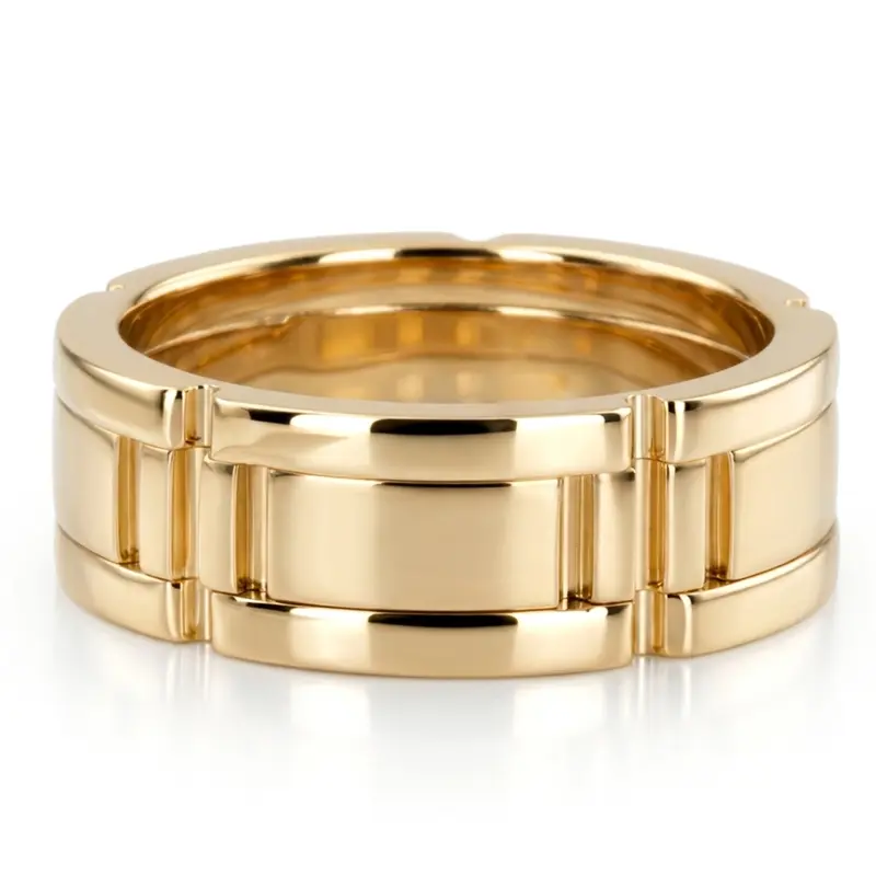 10K yellow gold 8mm. satin rolex-lock-wedding-ring - alternate view 3