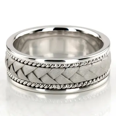 Braided Two-Tone Handmade Wedding Ring  - view 2 of 7