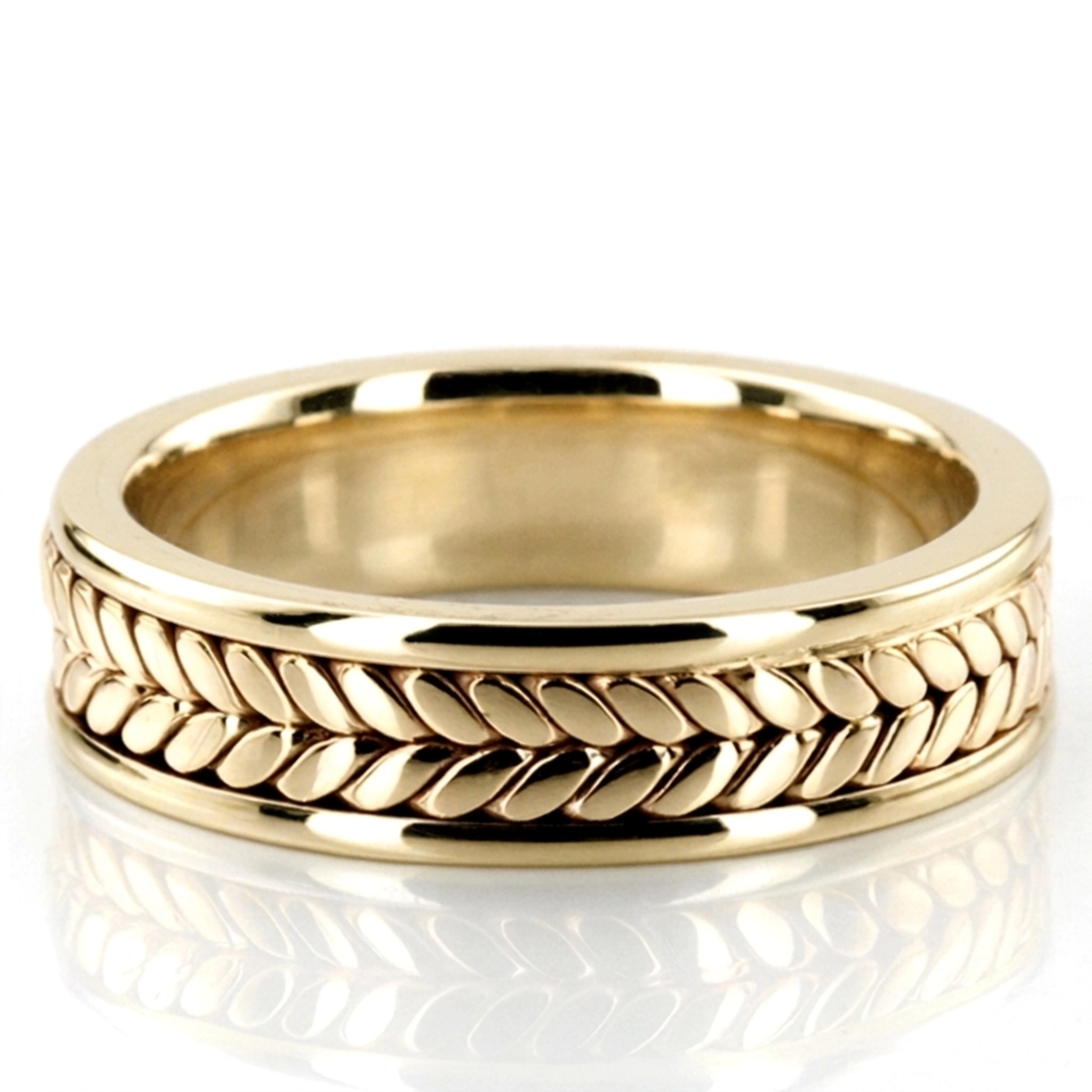 10K yellow gold 6mm. high polish hand-made-wedding-band - alternate view 2