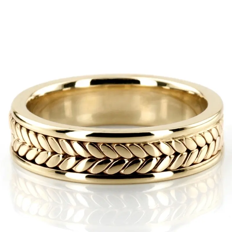 10K yellow gold 6mm. high polish hand-made-wedding-band - alternate view 2