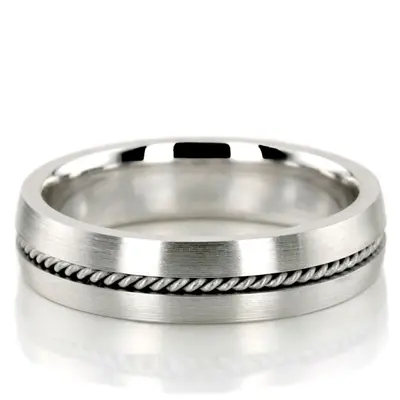 Braided Two-Color Handcrafted Wedding Band  - view 2 of 2