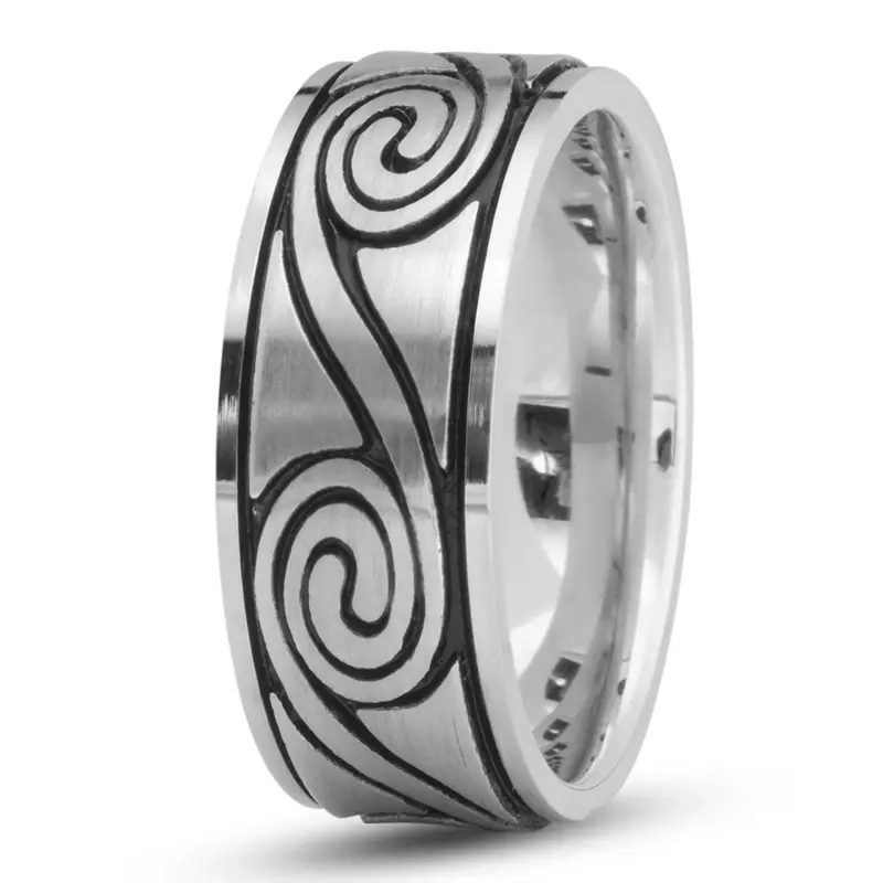 14K white gold 8.5mm. same as picture spiral-cut-wedding-ring - main view