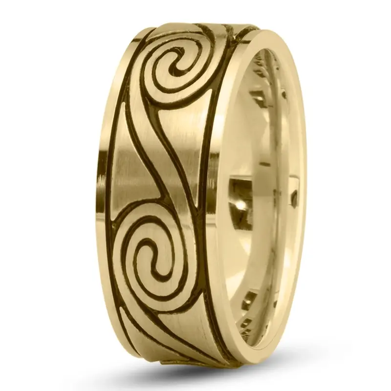 14K yellow gold 8.5mm. same as picture spiral-cut-wedding-ring - alternate view 2