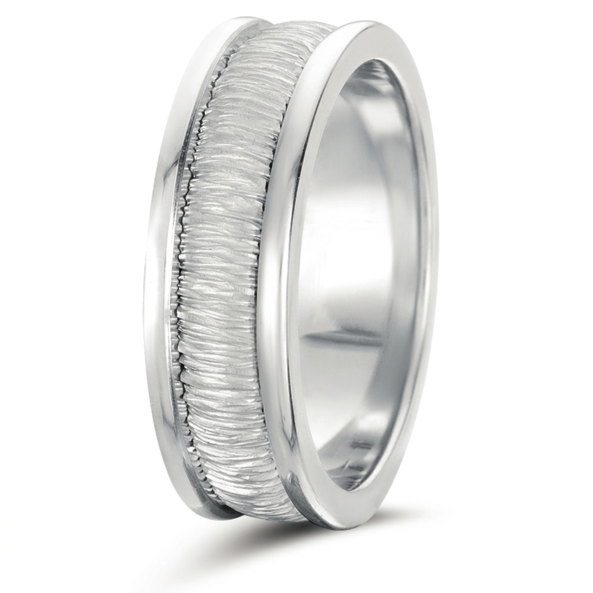 10K white gold 7.5mm. same as picture hand-made-wedding-rings - alternate view 3