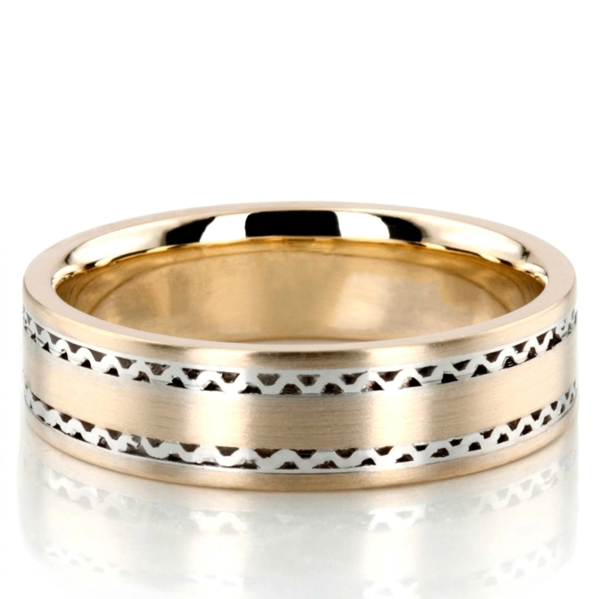 10K y-w-y-w-y gold 6.5mm satin hand-made-contemporary-wedding-band - main view