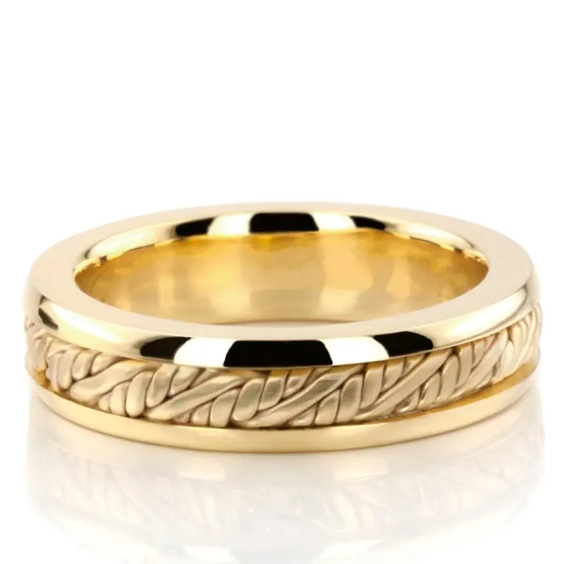 platinum 6mm. satin hand-made-wedding-band-round-finish - alternate view 2