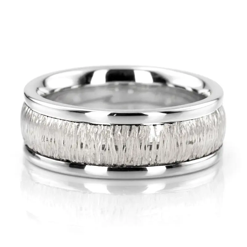 14K white gold 7.5mm. same as picture hand-made-wedding-rings - alternate view 2