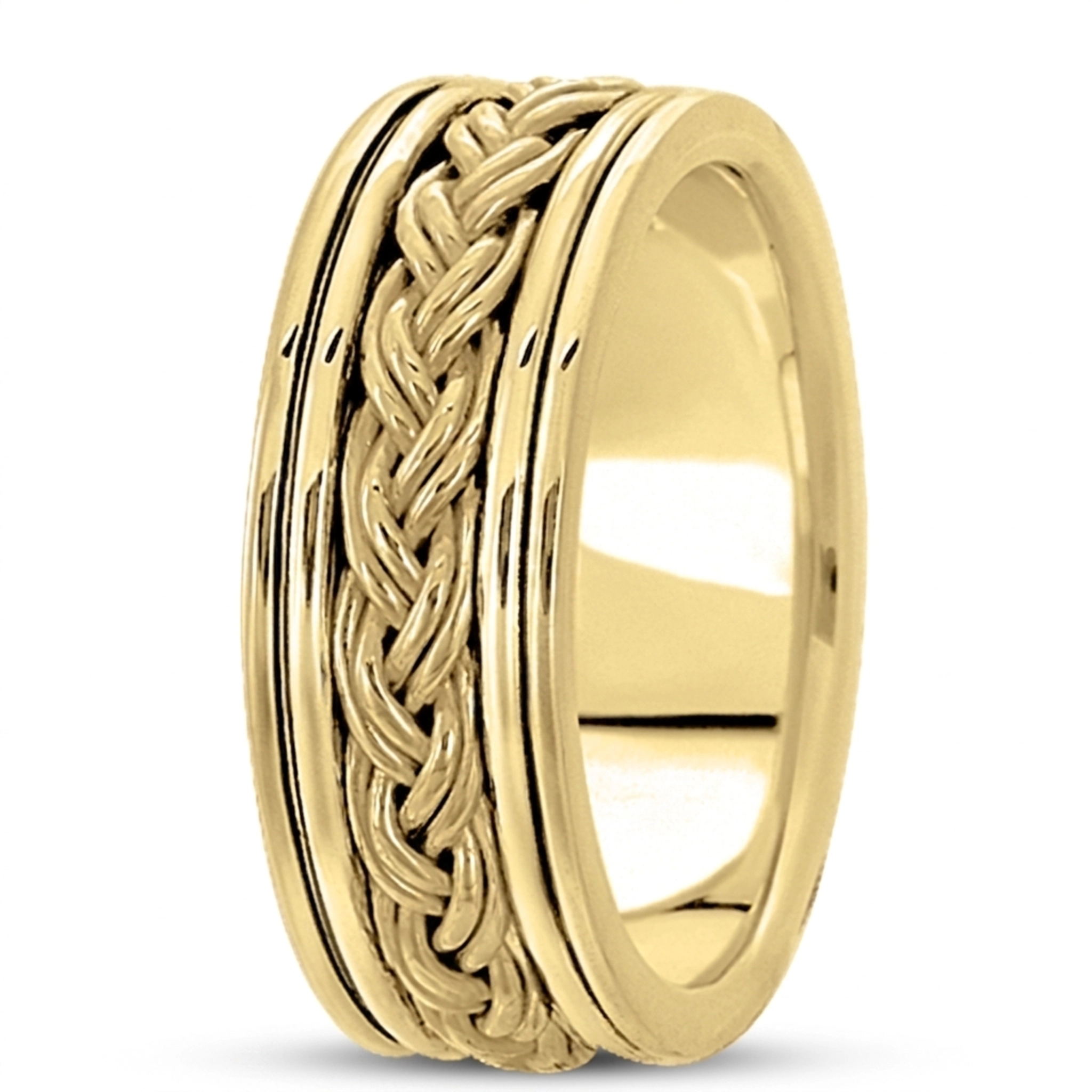 10K yellow gold 8mm. high polish Double-Braided-Handmade-Wedding-Band - alternate view 6