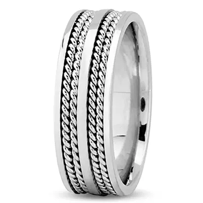 Two Row Double Braided Wedding Band - view 2 of 4