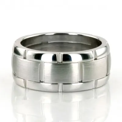Exquisite Rolex Style Diamond Cut Wedding Ring 