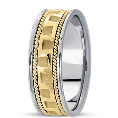Modern Double-braided Handmade Wedding Ring 